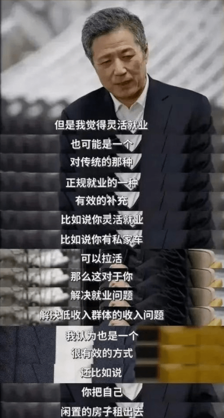 国家统计局原副局长许宪春：收入少的人应该把空闲的房子租出去，用自己的私家车跑滴滴增加收入